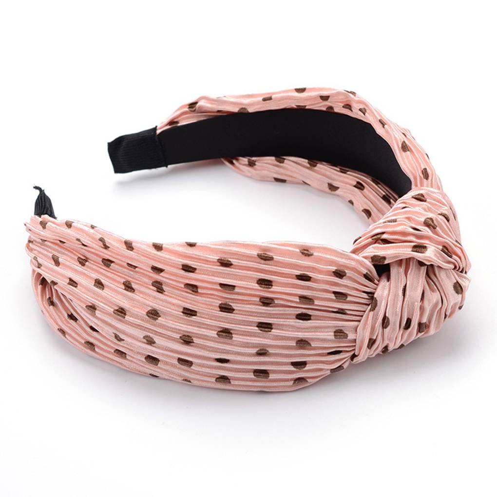

Women Polka Dot Bow Headband Hairband Knot Hair Band Retro Wide Headwear