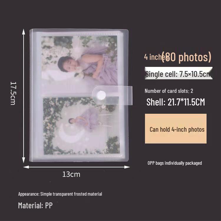 Card Album for Photos, Business Cards, Tickets - Frosted Transparent, 3-6 Inch Sizes