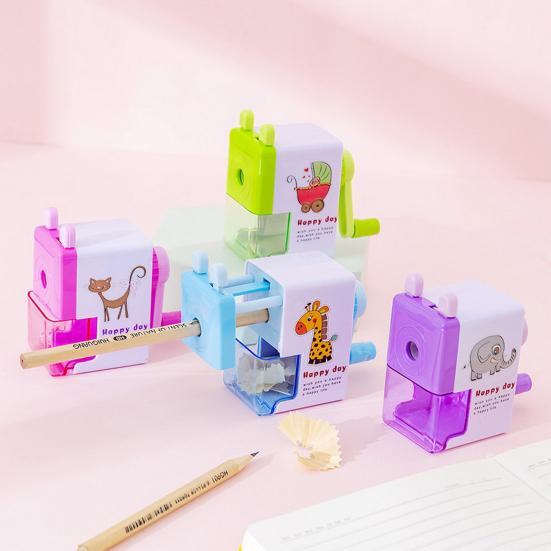 Pencil Cutter Labor-saving Anti-skid with Drawer Holder Comfortable Grip Cartoon Sharpening Detachable Rotary Pencil Sharpener Machine Accessories