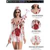 Halloween Nurse Costume Dress With Printed Pattern For Cosplay Parties