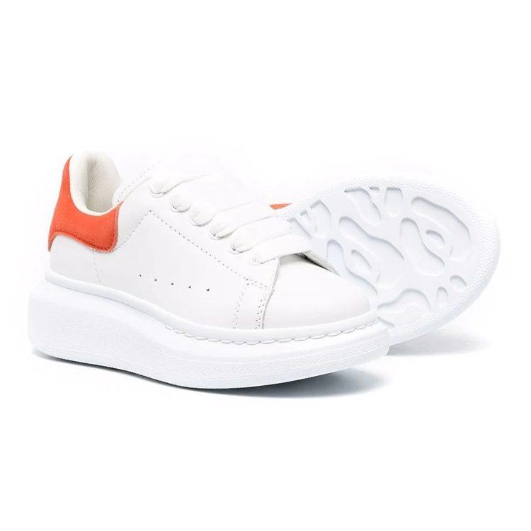 Alexander Mcqueen Oversized Sneaker Low Top Kids' Skateboarding Shoes White Orange Tail Kids' 587691WHX129411