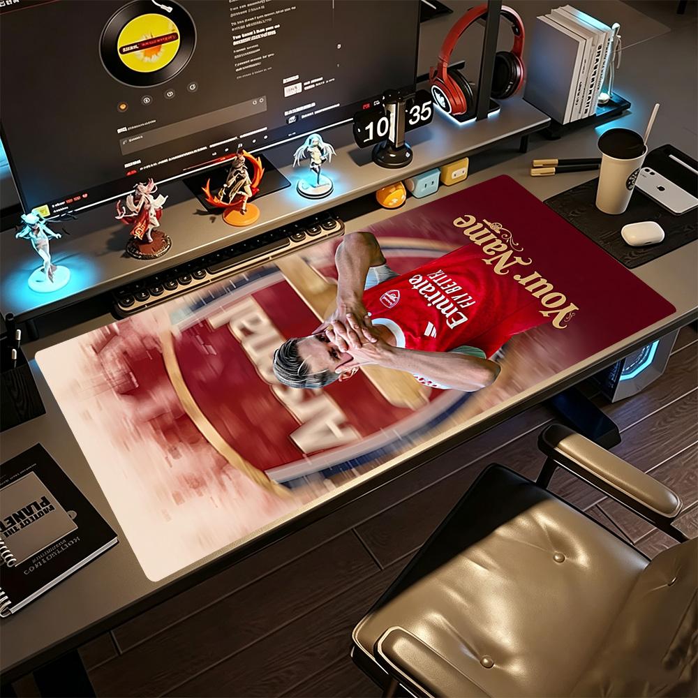 Arsenal Football Player Customize Text Mouse Pad Gamer Mousepad HD Print Desk Pad Non-Slip Rubber Base Computer Decor Item Office Use