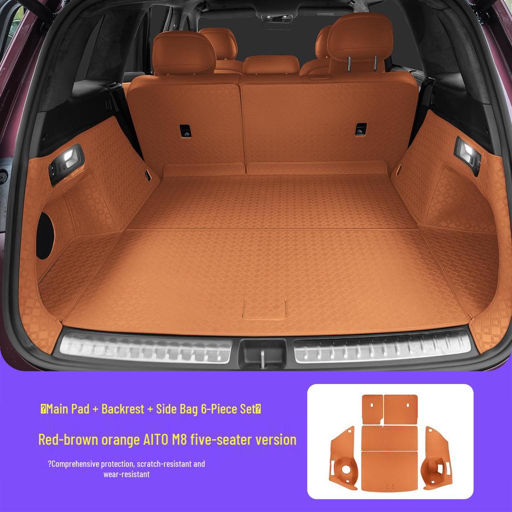 AITO M8 Trunk Mat: 3D Leather Protective Cover with Full Coverage, Tail Box Mat Decoration Accessory.