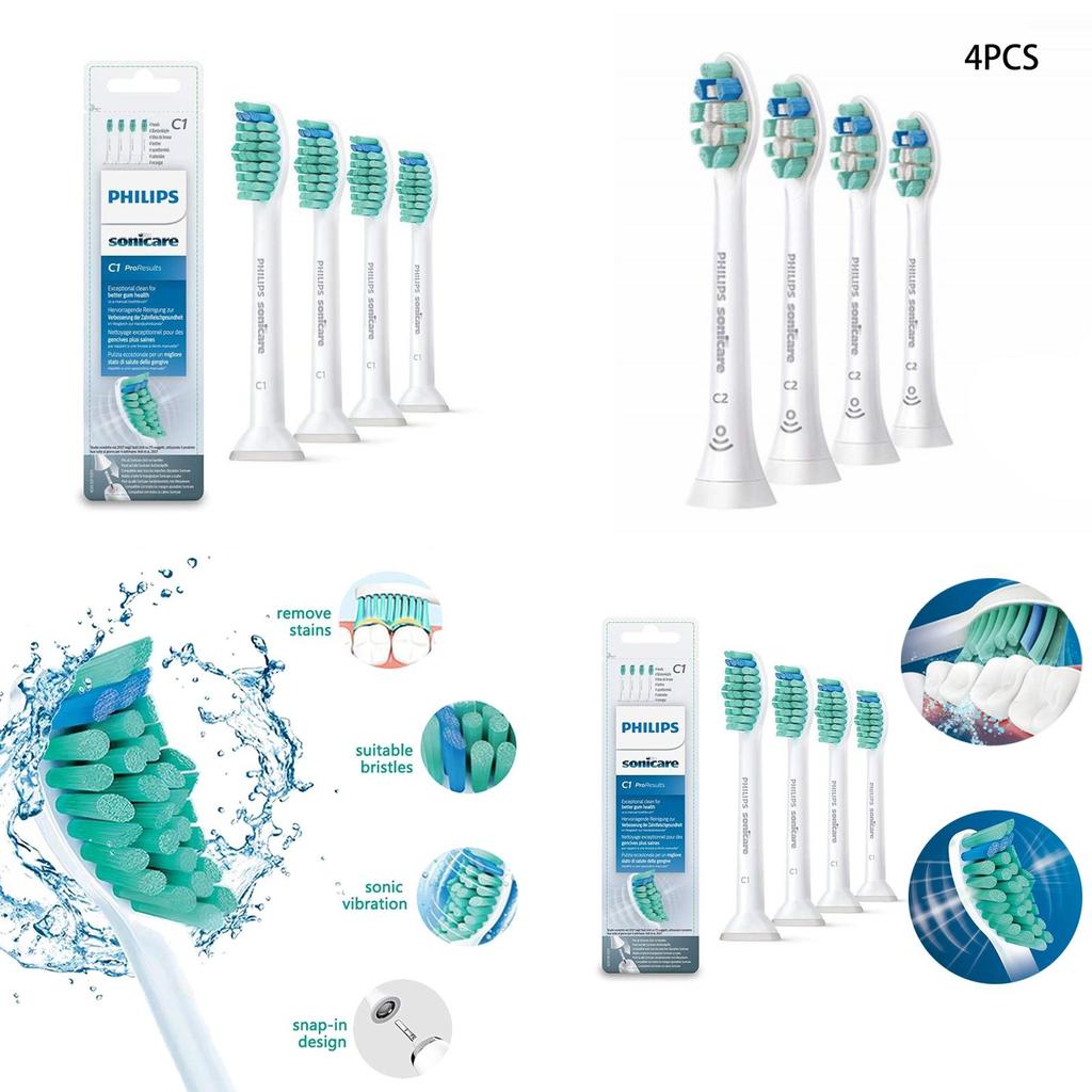 Philips Sonicare C1/2 Tandenborstel Vervangkoppen Pak van 4 Zacht en Effectief