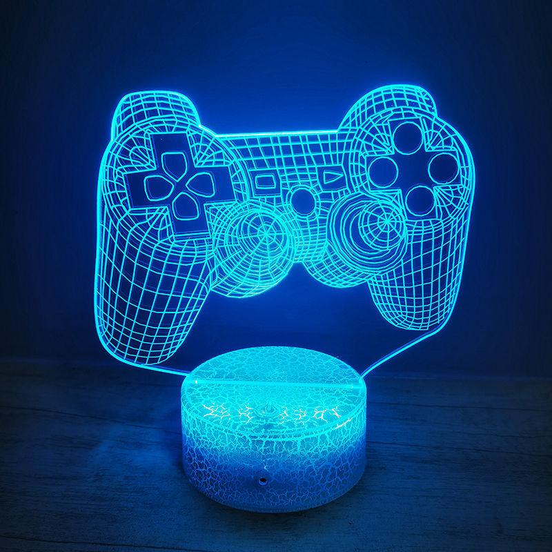 3D Visuelles Spielornament Licht E-Sport Atmosphäre Licht 3D Nachtlicht Gamepad Dekorative Leuchte