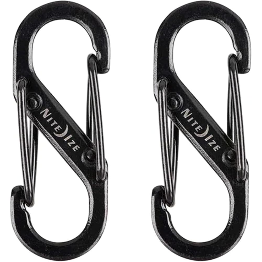 Nite Ize S-Biner Stainless Steel Carabiner #0.5 2-Pack Black