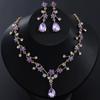 2026 Fashion Sweet Flower Clavicle Chain Earrings Set Bridal Wedding Dress Accessories Two-piece Set