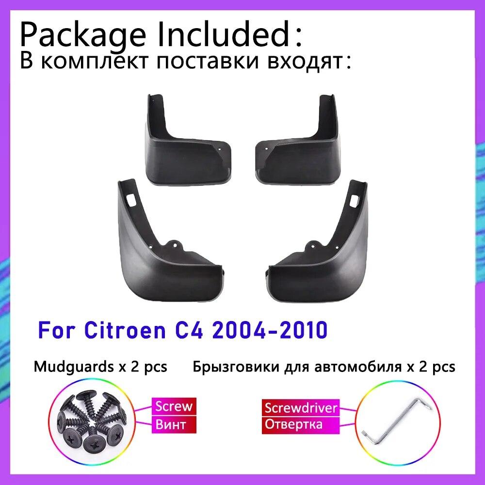 4x Auto Kotflügel für Citroen C4 MK1 2010 2009 2008 2007 2006 2005 2004 Vorne Hinten Räder Schmutzfänger Spritzschutz Schlamm Klappen Kotflügel