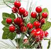 Christmas Berries Pine Artificial Berry Pine Branch Needles Faux Christmas Plant Xmas Tree Wreath DIY New Year Christmas Decor