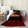 Movie Night Popcorn Printed Blanket for Sofa Bed Travel Camping Living Room Office Conditioning Blanket for All Seasons Gifts