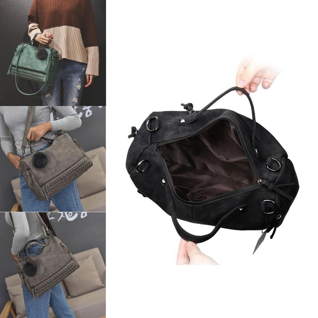 Chic And Spacious Casual Women Large Capacity Solid Rivet Shoulder Messenger Crossbody Bags