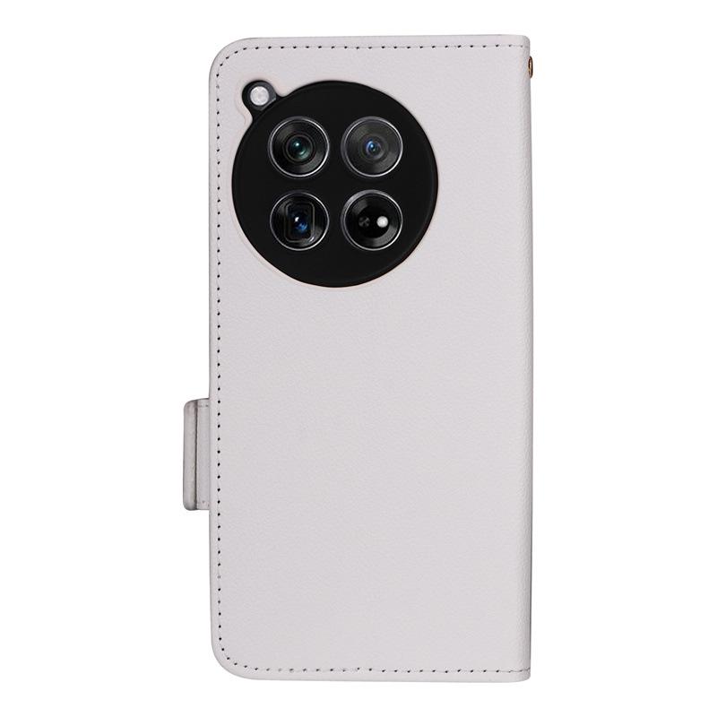 OnePlus 12 5G Leather Case with Card Holder, Stand, Lanyard, and Protective Shell.