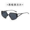 Fashionable Polygon Alloy Metal Sunglasses for Female & Male Stylish Euro-American INS Stylish Sun Eyewear for a Chic Look