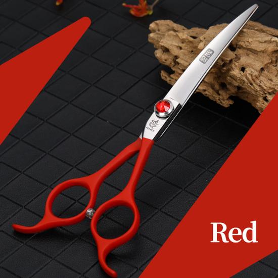 Fenice 6.5 inch Professional Dog Grooming Down Curved Scissors Colorful Shears Groomer Tools Japan 440C Set with Comb and Bag 1