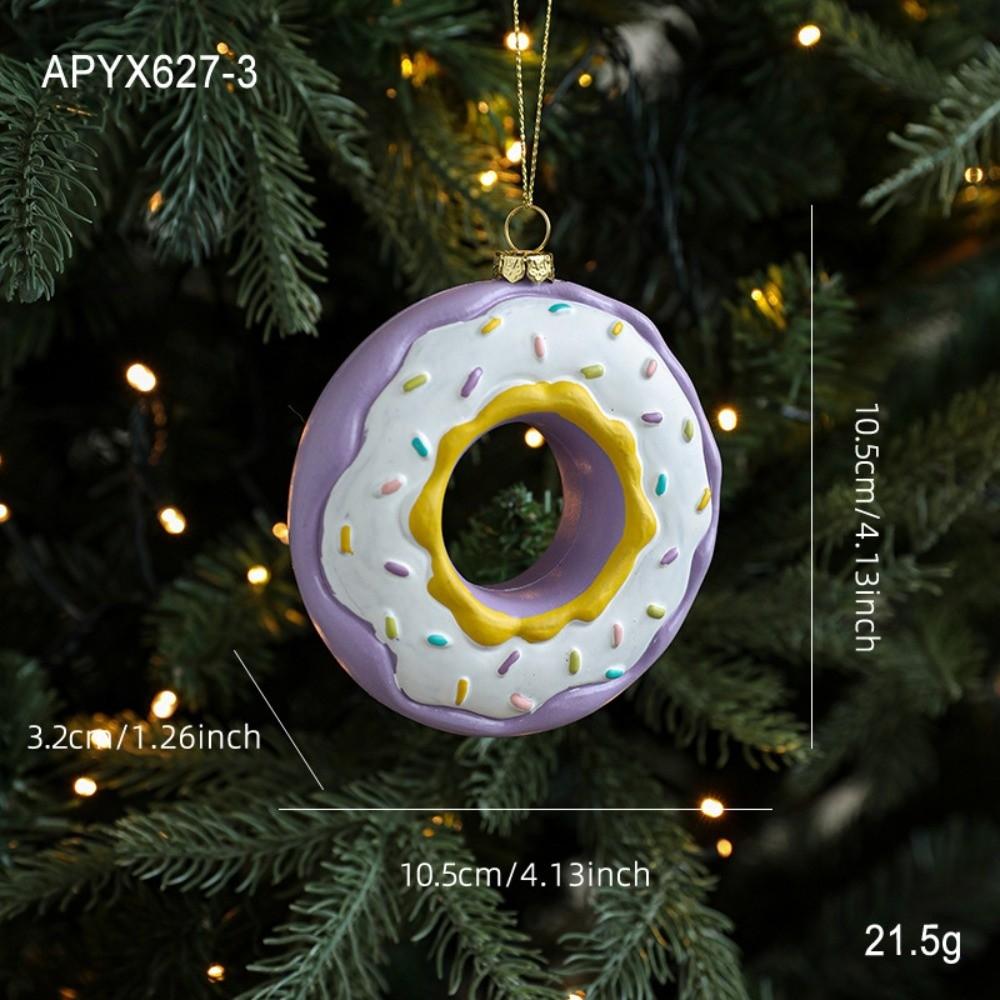 New Plastic Christmas Macaron Ornaments DIY Cute Christmas Tree Pendant Christmas Tree Hanging Ornaments Christmas Navidad Gift