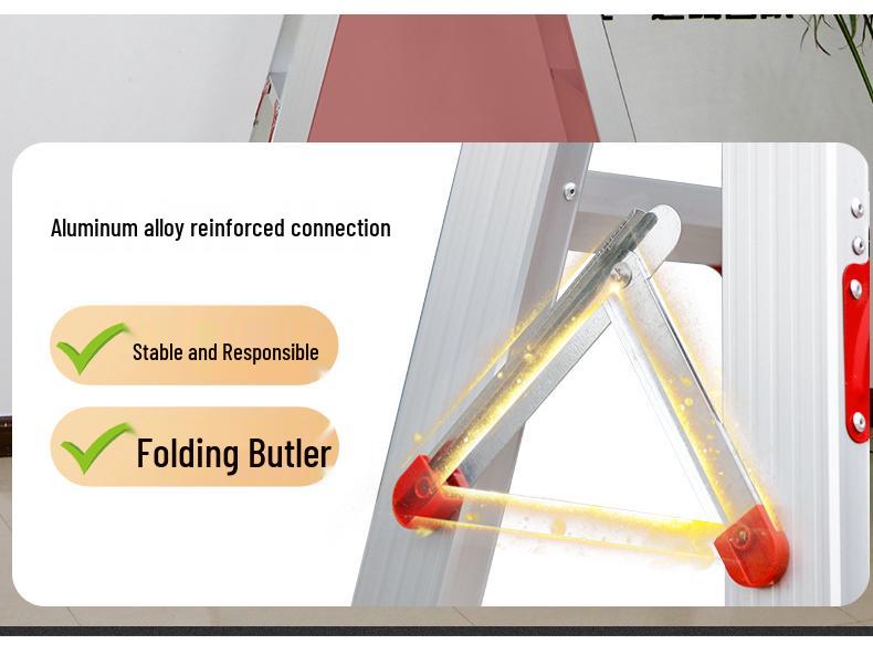 2M Multifunctional Aluminum Alloy Foldable A-frame Telescopic Ladder for Indoor Climbing