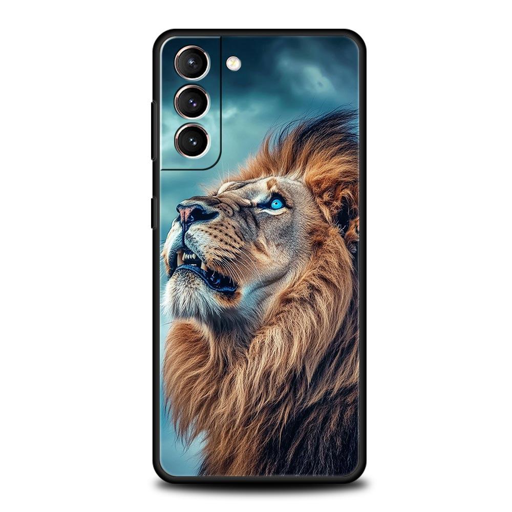 Lion King Animal Phone Case For Samsung Galaxy S25 Edge S24 S23 S22 S21 Ultra S20 FE 5G S10 S10E S9 Plus Soft TPU Cover