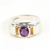 Amethyst Oval Cut Gemstone With 925 Sterling Silver Ring For Men's #A706 JL375658937932