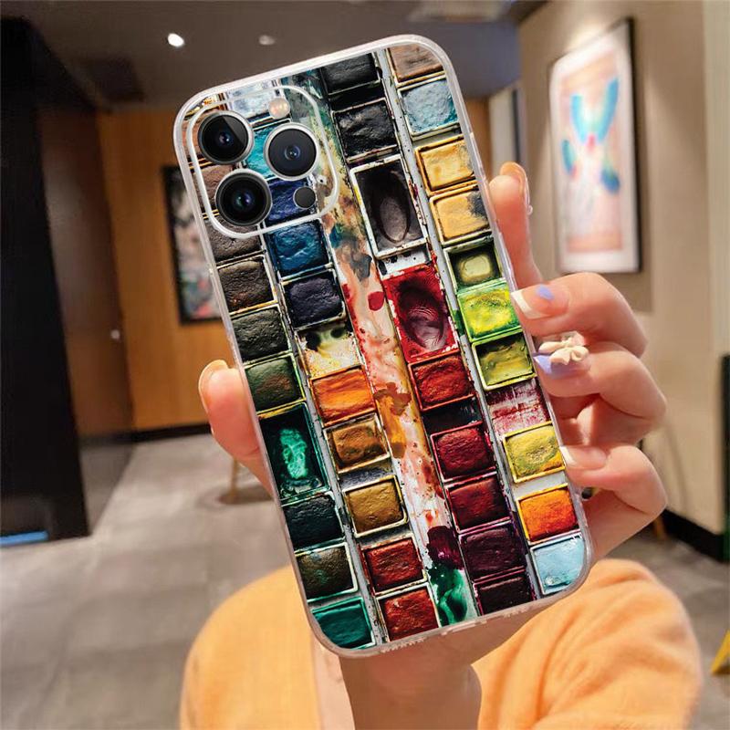 Phone Case For iphone 17 Pro Max Air 16 15 14 13 Pro Max 15 16 Pro 15Plus Watercolors Paint Palette Painting Box Shell