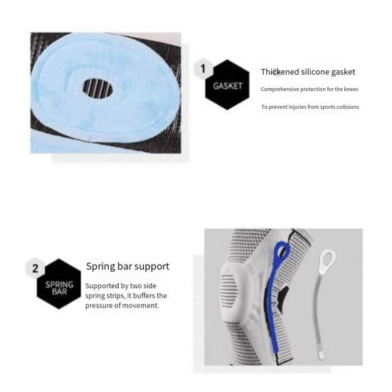 Kniebandage mit Silikon-Patellaplatte Damen Herren Sommer Meniskusriss Verletzung Erholung Gelenkschmerzen Laufen Sport Kniebandage Kompressionshülse