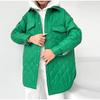 Loose Padded Long Lingge Women's Winter Jacket Casual Turn Down Collar Belt Straight Overcoat Female Outwear Woman Clothes