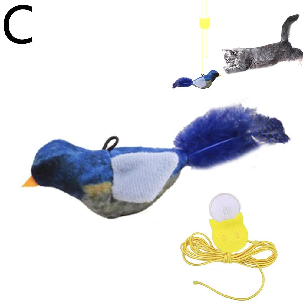 Physical Mechanical Sound Simulation Bird Bite Resistant Cat Toy Elasticity Chirp Igh Chirp Hig J0B3