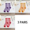 3 Pairs Women Cotton Socks Funny Black White Squares Plaid Casual Socks Breathable Middle Tube Socks