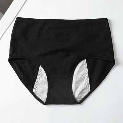 Women Menstrual Panties High Waist Anti-leak Soft Breathable Anti-septic Solid Color Elastic Moisture-wicking Lady Briefs Period Underpants