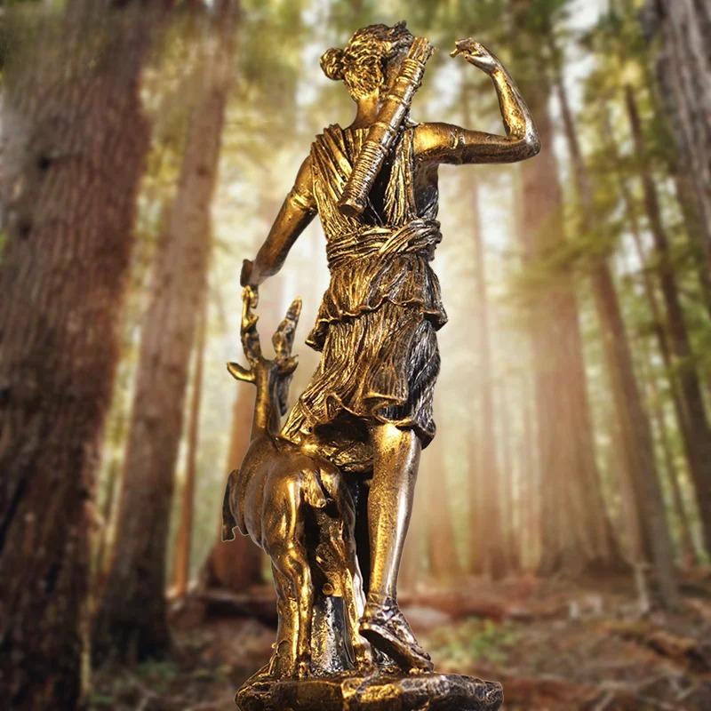 Goddess of The Moon Statue Crescent Moon Greek Roman Mythology Selene Luna Resin Sculpture for Home Altar Witchy Celestial Decor