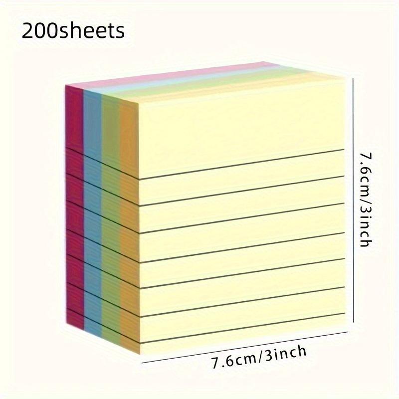 One 200 Four-color Horizontal Line Post-note Note Paper for Students' Office Large Sticky Notes - Self-adhesive A7 Notepad