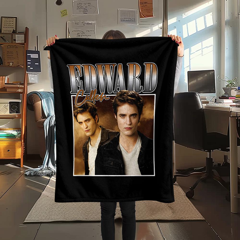 1 Stück Edward Cullen Druck Flanelldecke, Hohe Qualität für alle Jahreszeiten, Heimdekoration, Wärme und Komfort, Perfekt für Weihnachtsgeschenke
