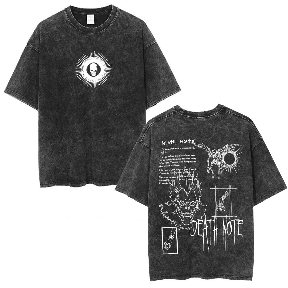 

Vintage Washed Anime Death Note Misa Amane T Shirts Men Women Clothing Cotton Casual Tshirt Fashion Retro Short Sleeve Tshirts S