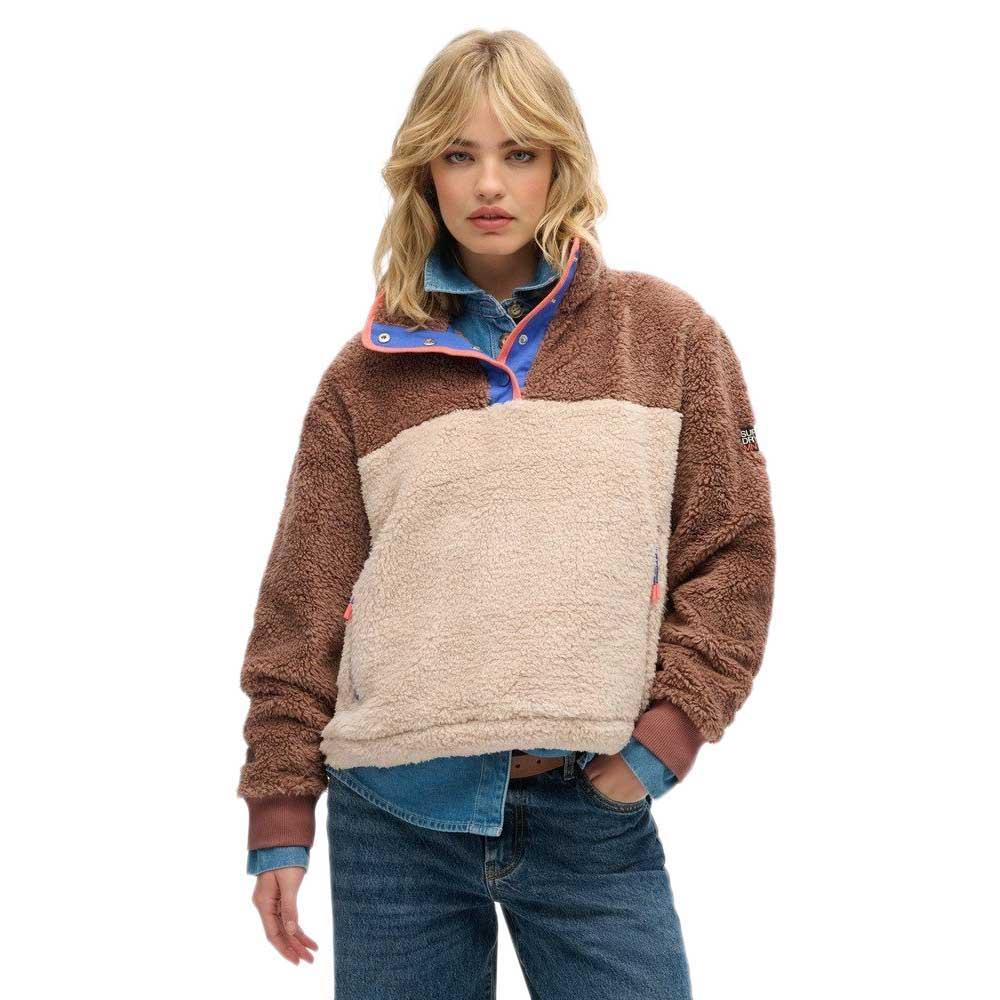 Superdry, Damen, Pullover, Superweicher Mash Up Henley-Pullover, Braun, (M) - Bild 5