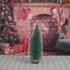 10 PCS Artificial Frosted Sisal Trees Bottle Brush Trees with Wood Base Artificial Frosted Sisal Trees DIY Crafts  for Xmas Home Tabletop Decor