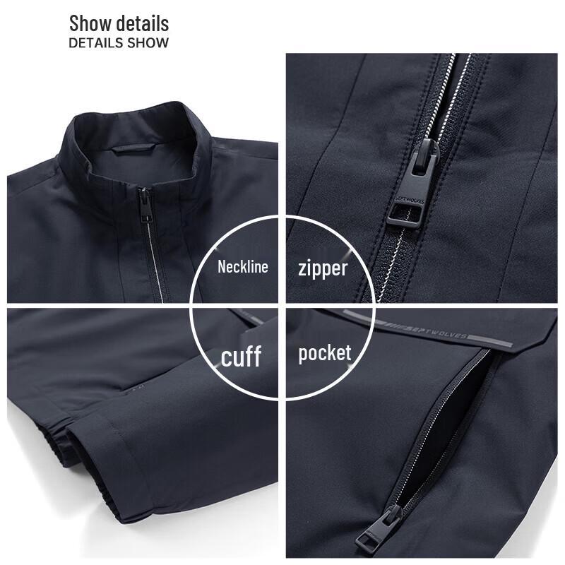 Qipilang Men's Business Casual Stand-Collar Jacket