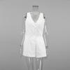 1116 Fashionable and Sexy White Slightly Transparent Sleeveless Vest Shorts Casual Suit Russian Summer Cotton and Linen Commuter Women