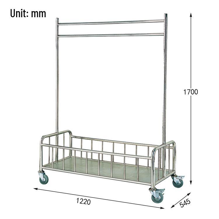 Stainless Steel Multifunctional Trolley and Garment Rack with Wheels