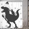 Cartoon Animal Shower Curtains Funny Bathe Dinosaur Cute Black Pet Cat Flower Plant Leaves Kids Bathroom Decor Cloth Curtains