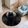 Winged Black Cat,Round Area Rug,Carpet Rug for Living Room Bedroom Sofa Playroom Decor,Non-slip Floor Mat