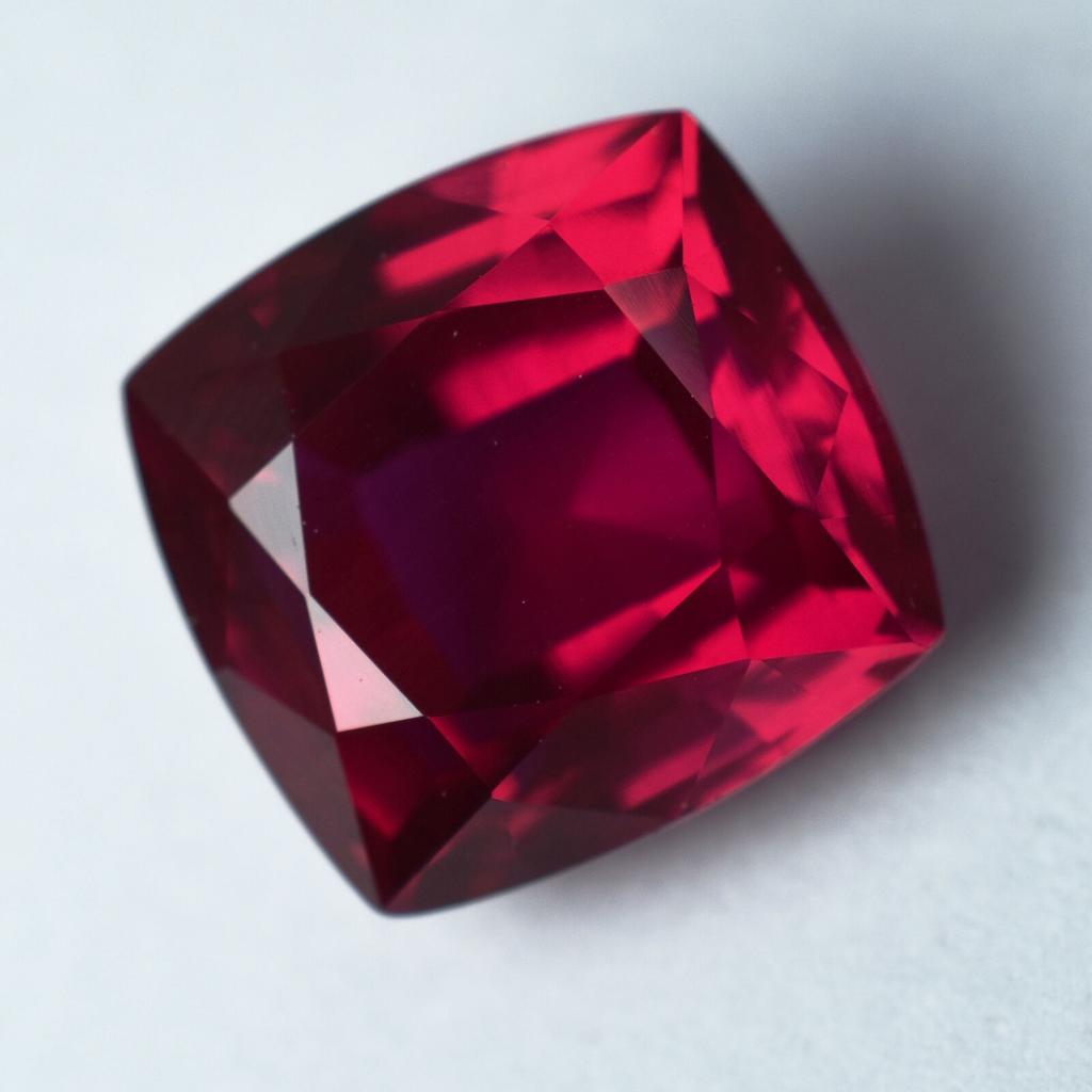 Natural Red Ruby Loose Gemstone Square Cushion Shape 7.50 Ct for Jewelry Making and Gem Collections