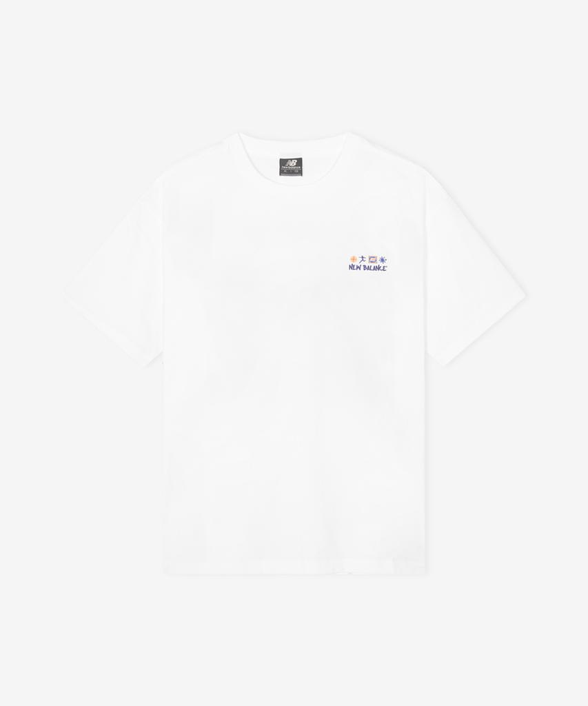 Nyuballanseu Nbneg31643 / Uni Sunny & Rainy Illustration Short Sleeve T-Shirt (White)