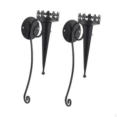 2x Wall Candle Sconce Torch Design Mounted Metal Decor for Bedroom Porch Dining Room