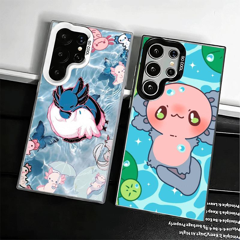 Axolotl Cartoon Süß Stoßfest Handyhülle für Samsung Galaxy S26 Edge S25 Ultra S24 FE S23 Plus S21 Hülle Anti-Fall Fundas