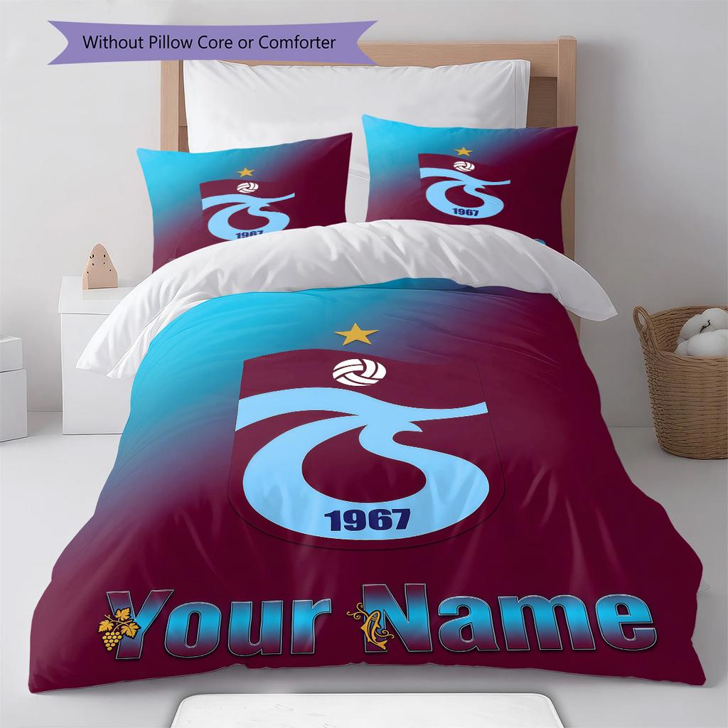 Custom Name Trabzonspor Crest Pride Bedding,Quilt Set Quilt Cover Pillowcase Home Birthday Gift (1 * duvet cover + 2 * pillowcase, without core)
