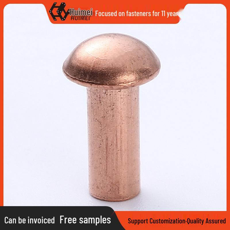 GB867 Semi-Round Head Purple Copper Rivets - National Standard Solid Copper Nails, Round Head, Ample Stock.