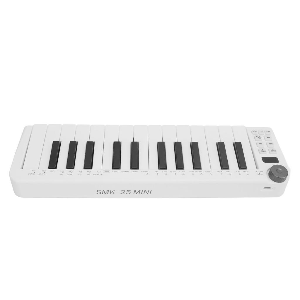 MIDI Keyboard Controller 25 Force Sensitive Keys 1 Assignable Knob Portable Smart MIDI Keyboard Controller