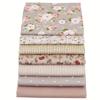 7pcs Sewing Supplies Clothing Crafts Cotton DIY Floral Patchwork Sewing Fabric Bundle PreCut Fabric