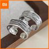 BF CLUB 925 Sterling Rings for Women Simple Geometric Handmade Irregular Retro Vintage Wide Strip Ring Allergy For Birthday Gift