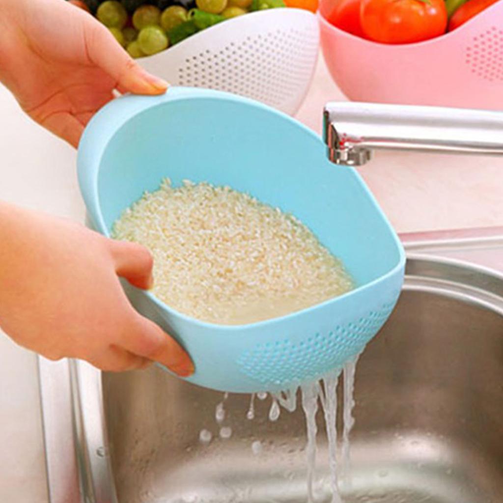 Rice Washing Bowl Multipurpose Food Grade Small Rice Strainer Bowl for Kitchen Tool for Cleaning Rice Vegetable Fruit