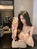 Summer Korean Yout Style Cropped Slim Fit Tube Top Shoulderless Top Pink Ruffled One-Shoulder T-Shirt for Women